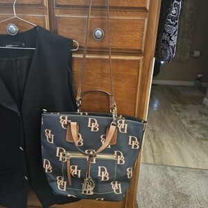 Dooney & Bourke Black and Tan Women's Bag
